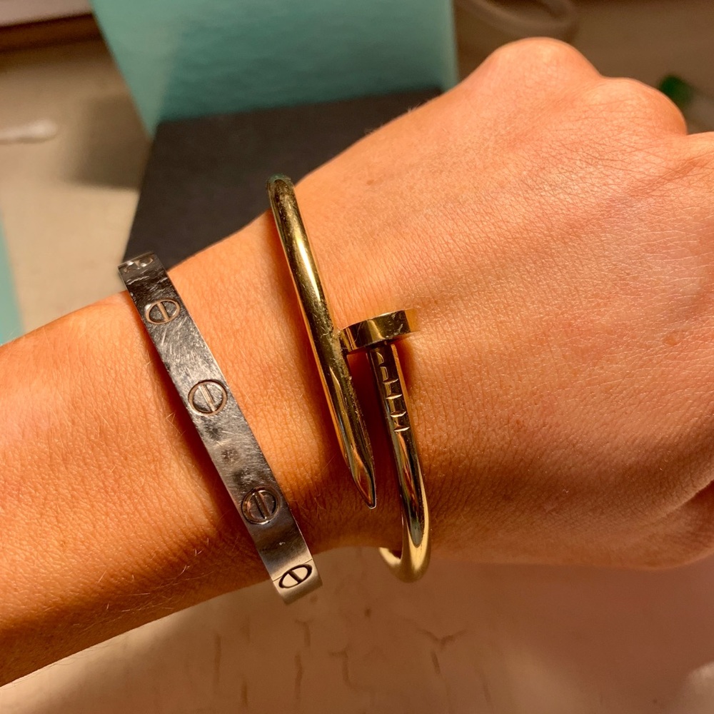 Cuff Nail Bangle Bracelet Gold